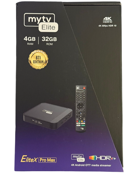 MYTV Elite IPTV Box + 1 Year Premium Subscription (1 Year Warranty+ Premium Support 24/7)