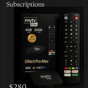 MYTV Elite X Pro Max Box + 1 Year Subscription – Ultimate 4K Streaming Bundle